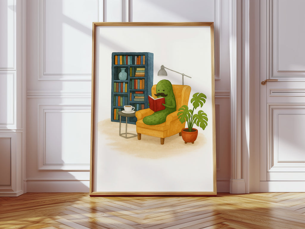 Gentleman Pickle Reading at Home