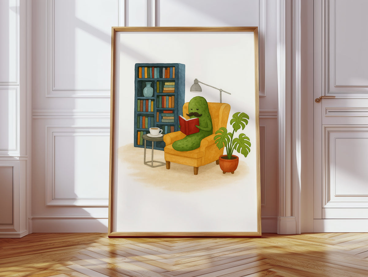 Gentleman Pickle Reading at Home
