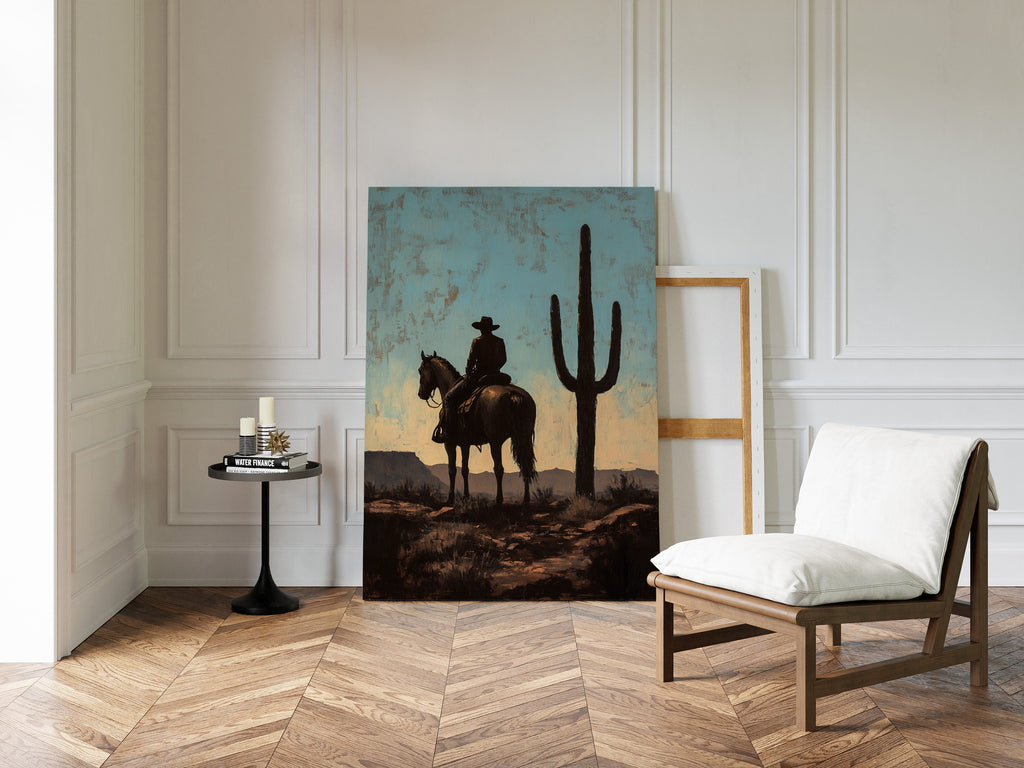 Rider and Saguaro at Dusk