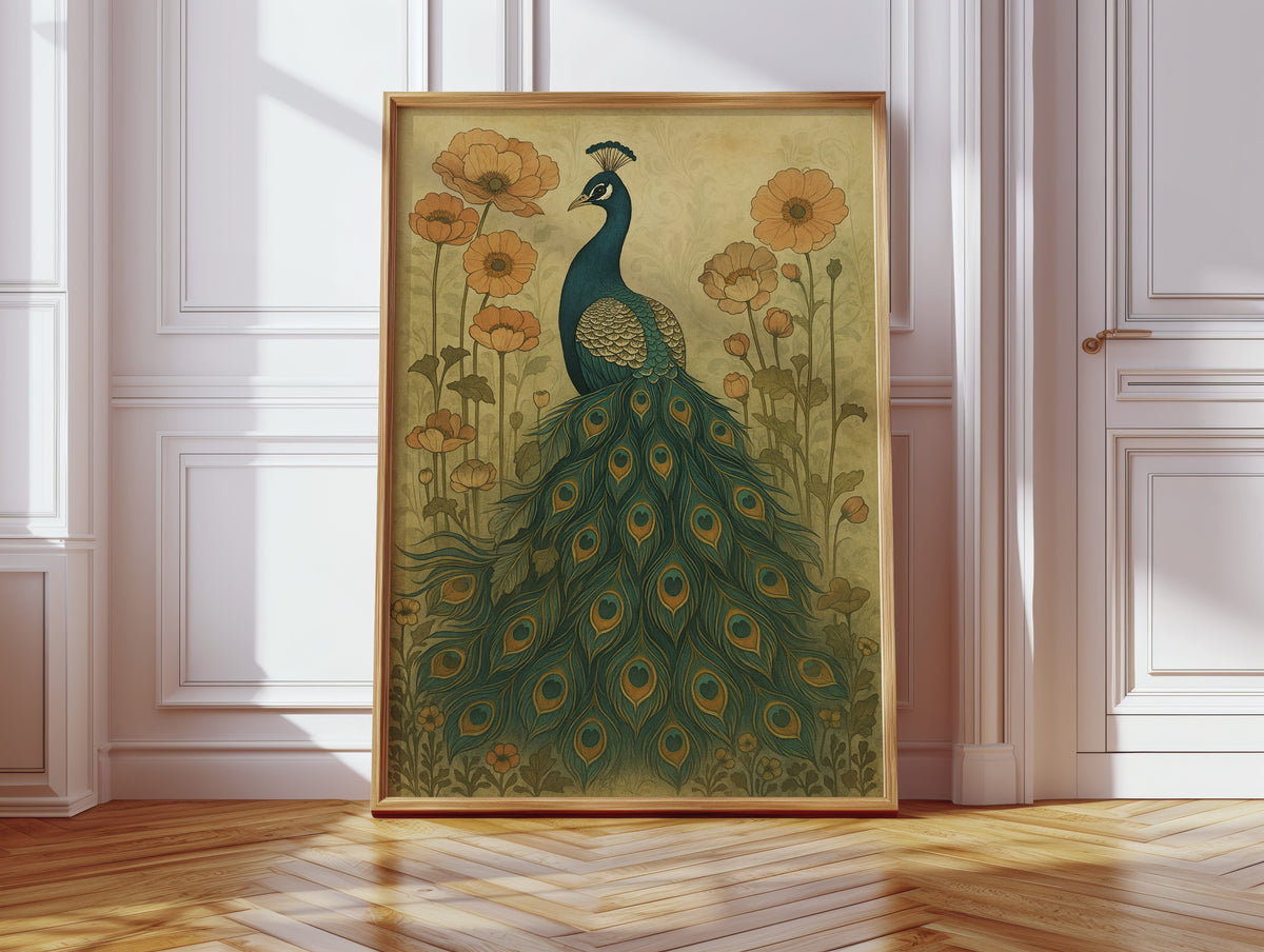 Garden Stillness with a Peacock's Gaze