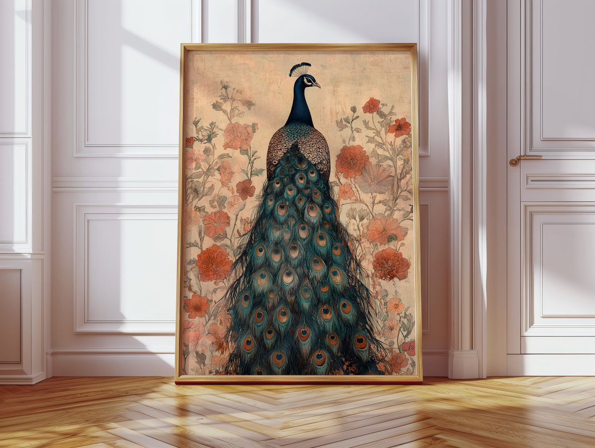 Antique Elegance with Scarlet Bloom