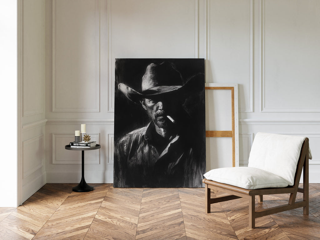 Midnight Cowboy in Charcoal Shadows