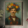 Floral Nobleman in Crimson Bowtie