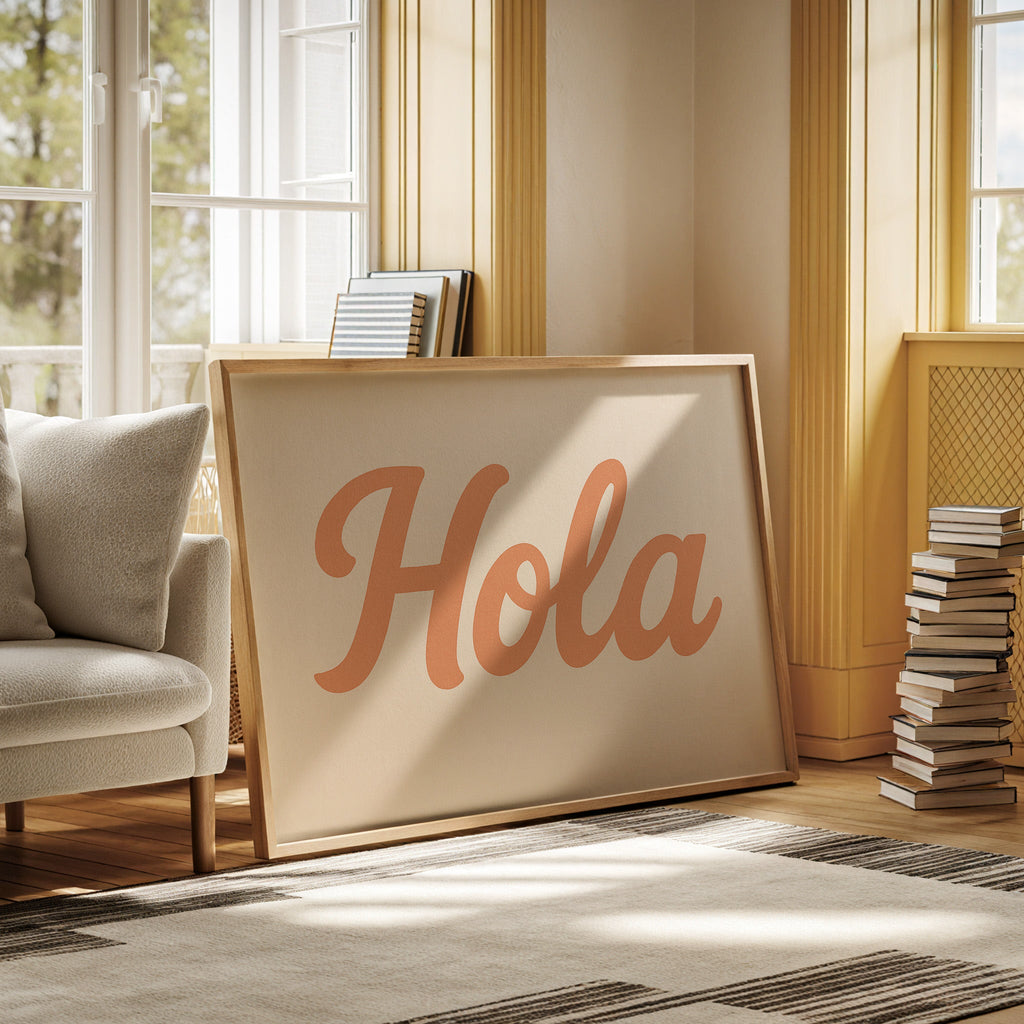 Hola Retro Script Wall Art
