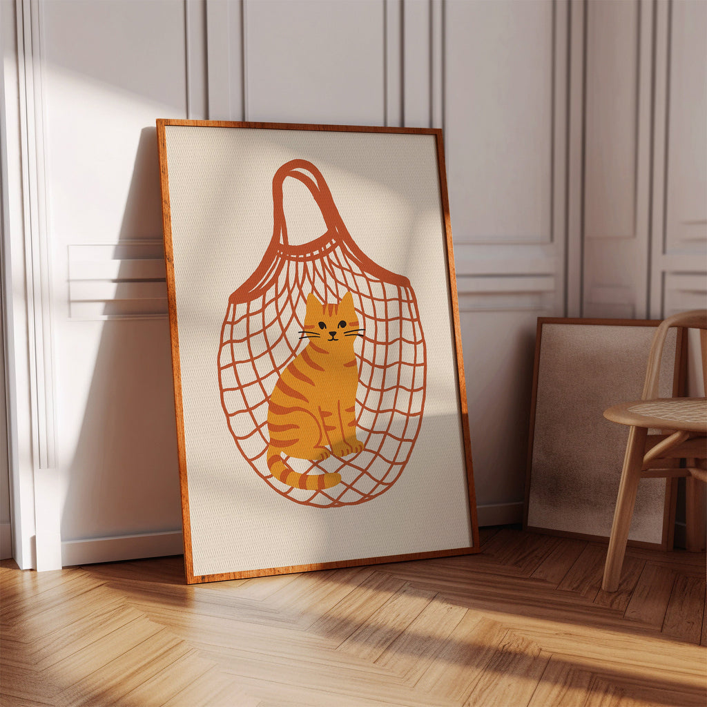 Orange Tabby in a Market Tote