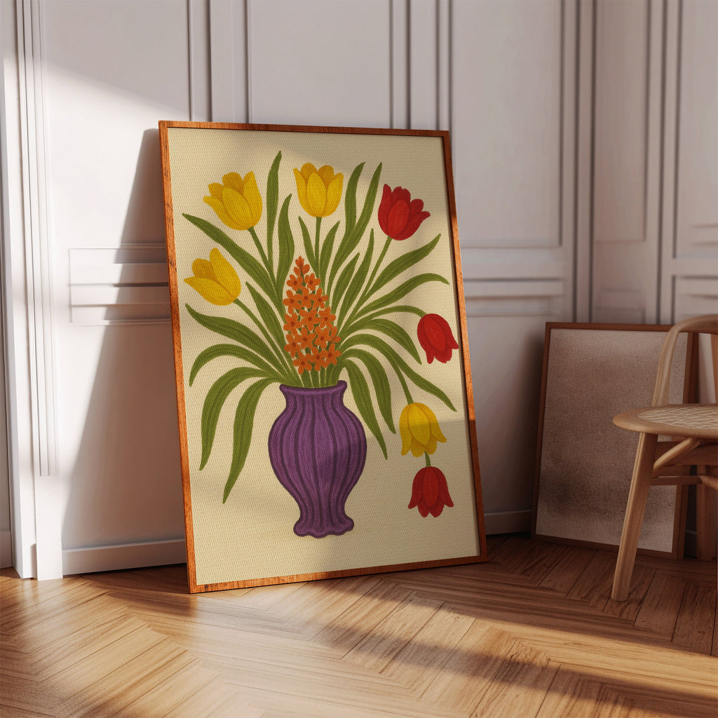 Tulips in a Plum Vase