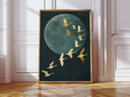Golden Flight Beneath a Silent Moon