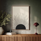 Minimal Black Sunburst Rising