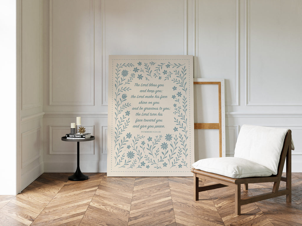 The Lord Bless You Floral Scripture Print