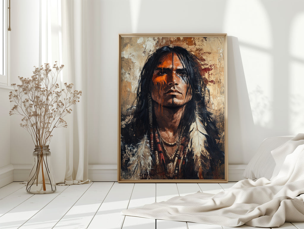 War Paint and Fire Tribal Portrait