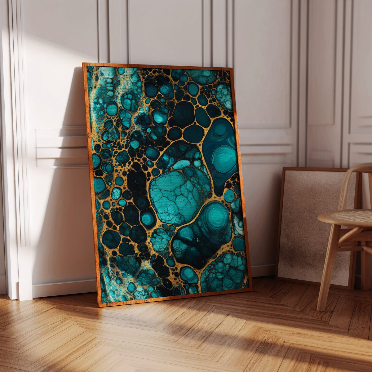 Electric Tides in Teal and Gold