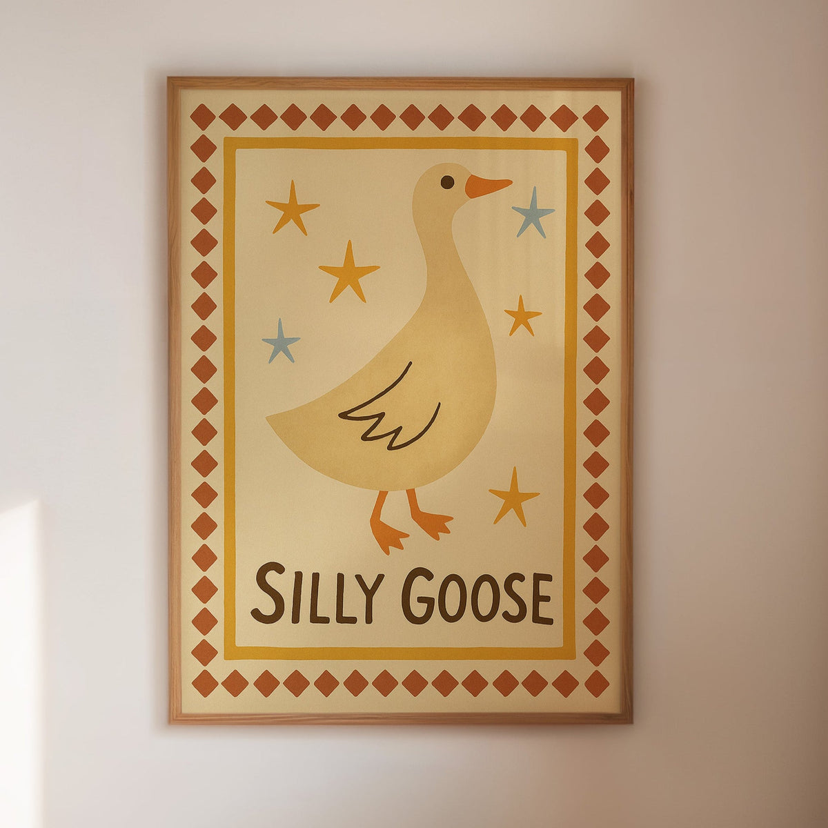 Silly Goose Folk Art Print