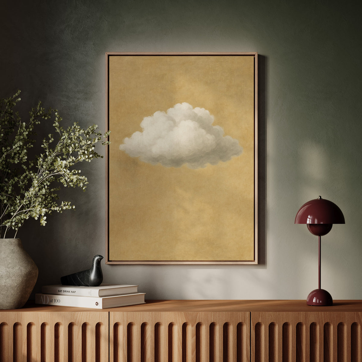 Solitary Cloud Over Ochre Sky