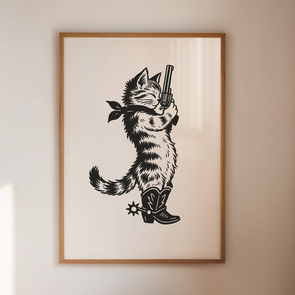 Purrpare for Trouble – Cowboy Cat Sheriff Print