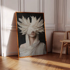 Silent Priestess in Ivory Plumes