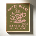 Fresh Brew Retro Coffee Poster