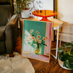 Sunlit Daisies in a Glass Jar