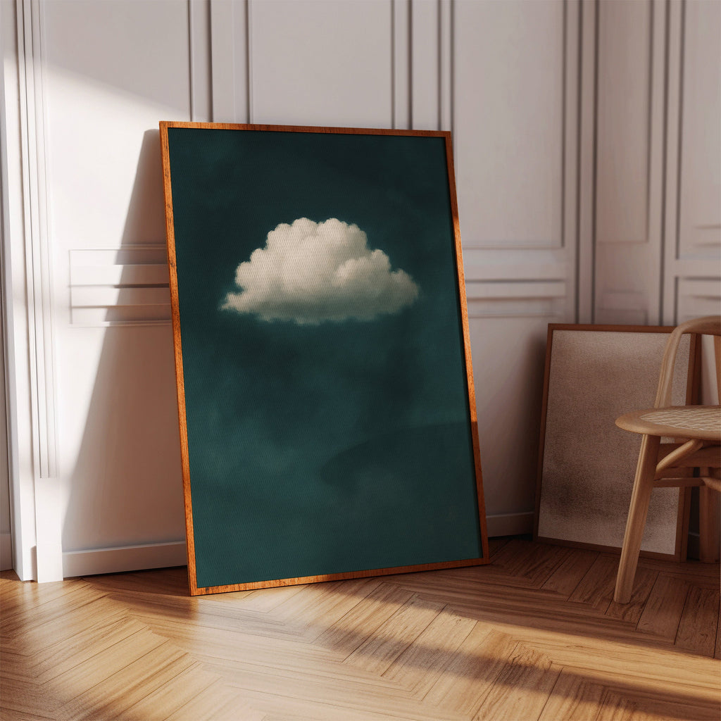 Lonely Cloud in Deep Teal Sky