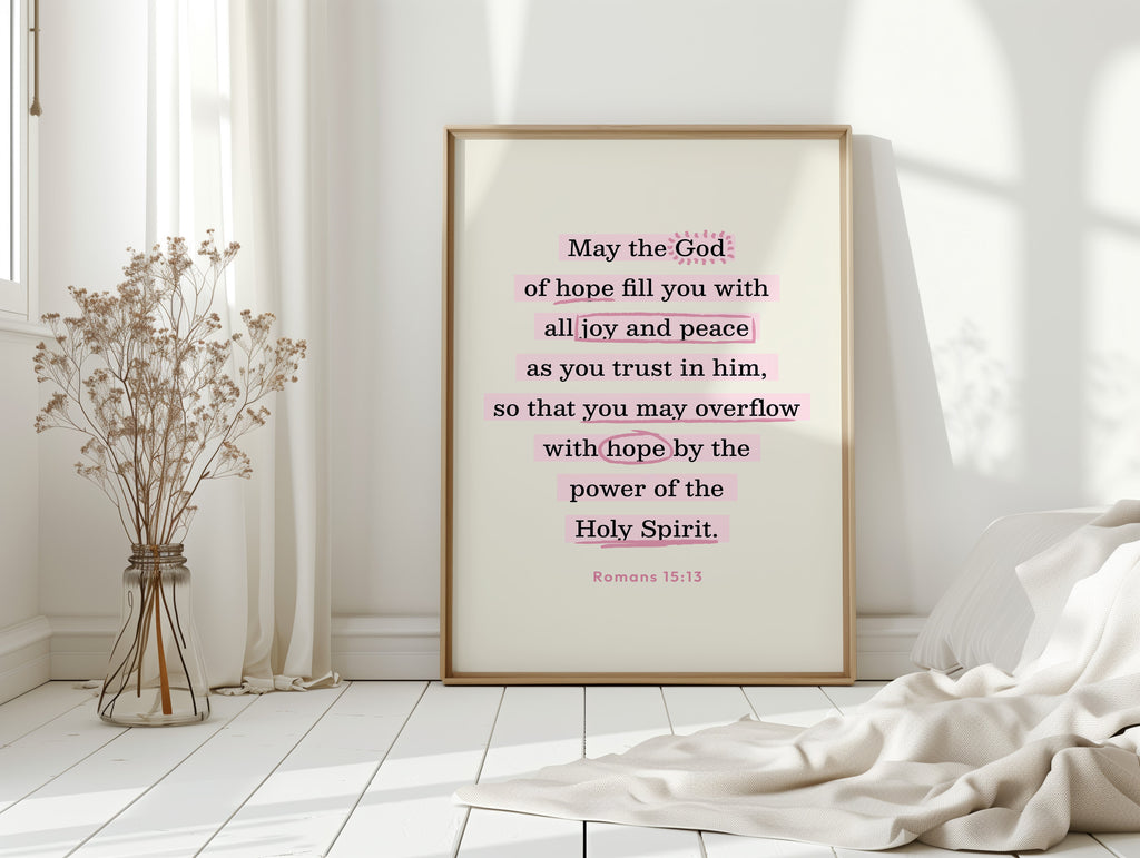 Romans 15 Hope and Peace Scripture Print