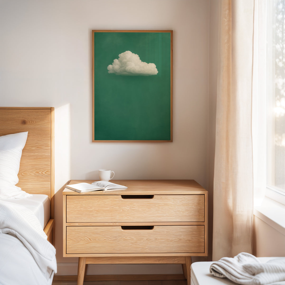 White Cloud on Emerald Sky