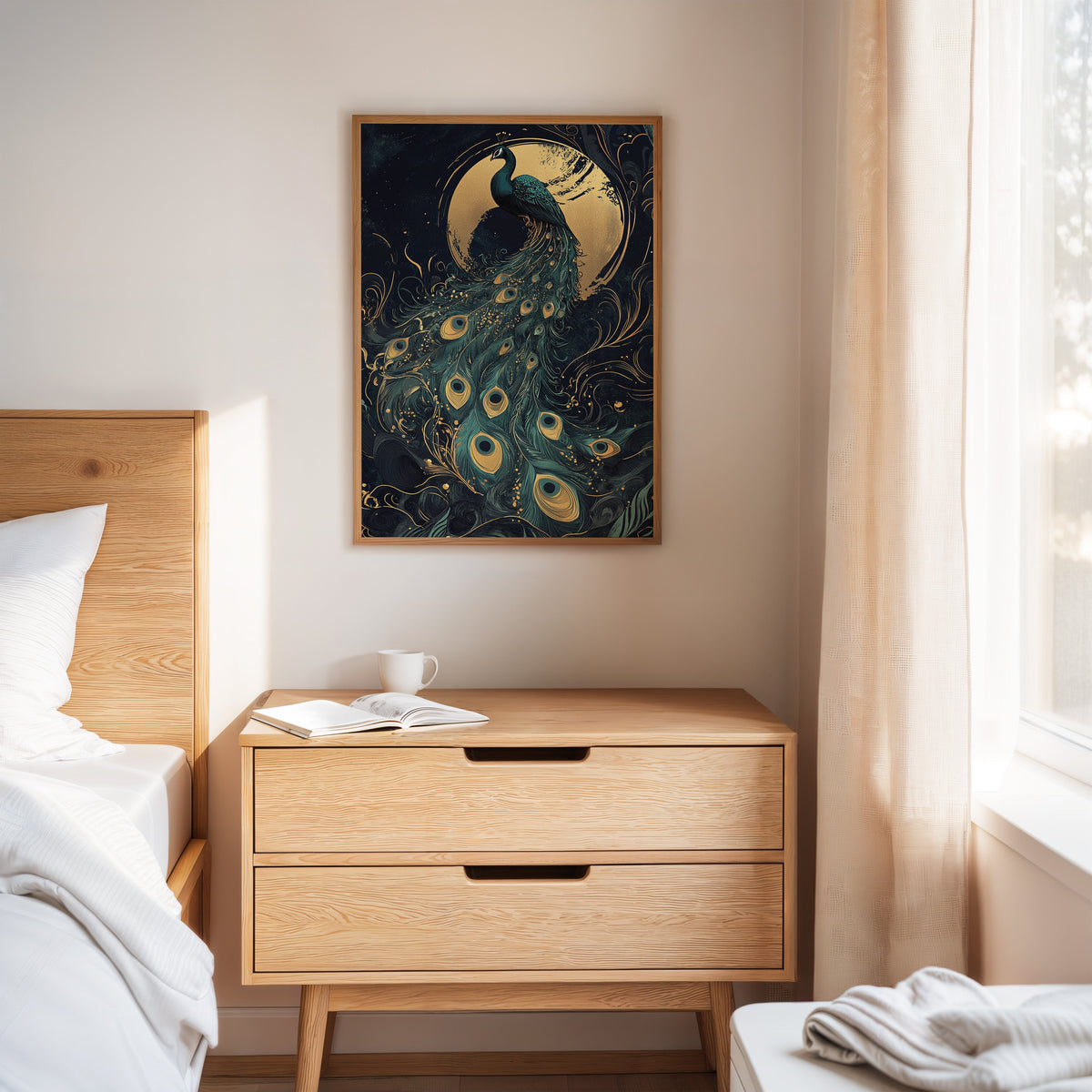 Moonlit Majesty in Gilded Plumes