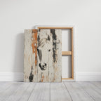 White Horse Against Rustic Planks