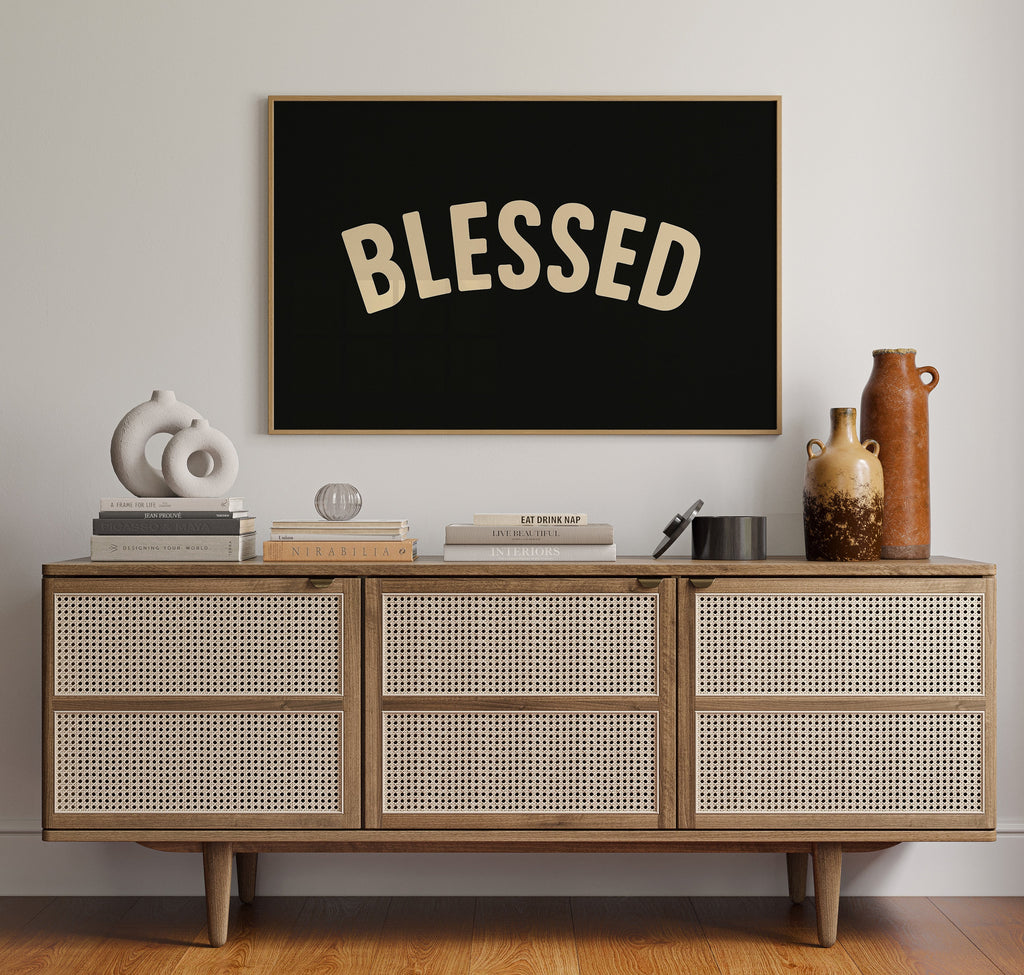 Blessed Minimalist Arch Text Print