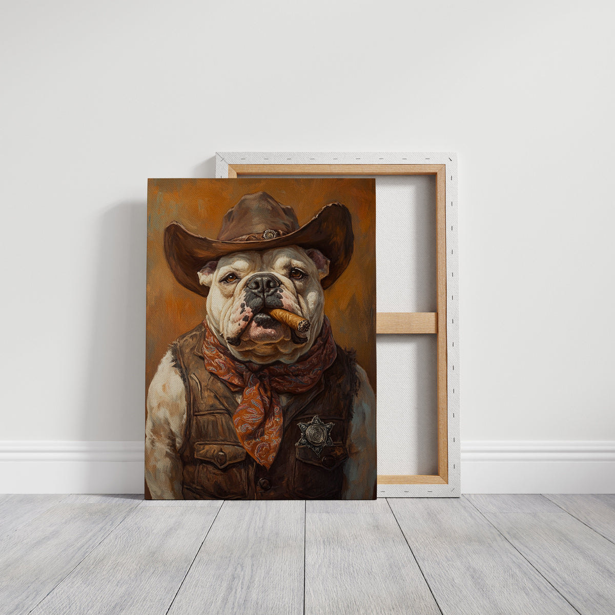 Bulldog Sheriff with a Cigar and Scowl