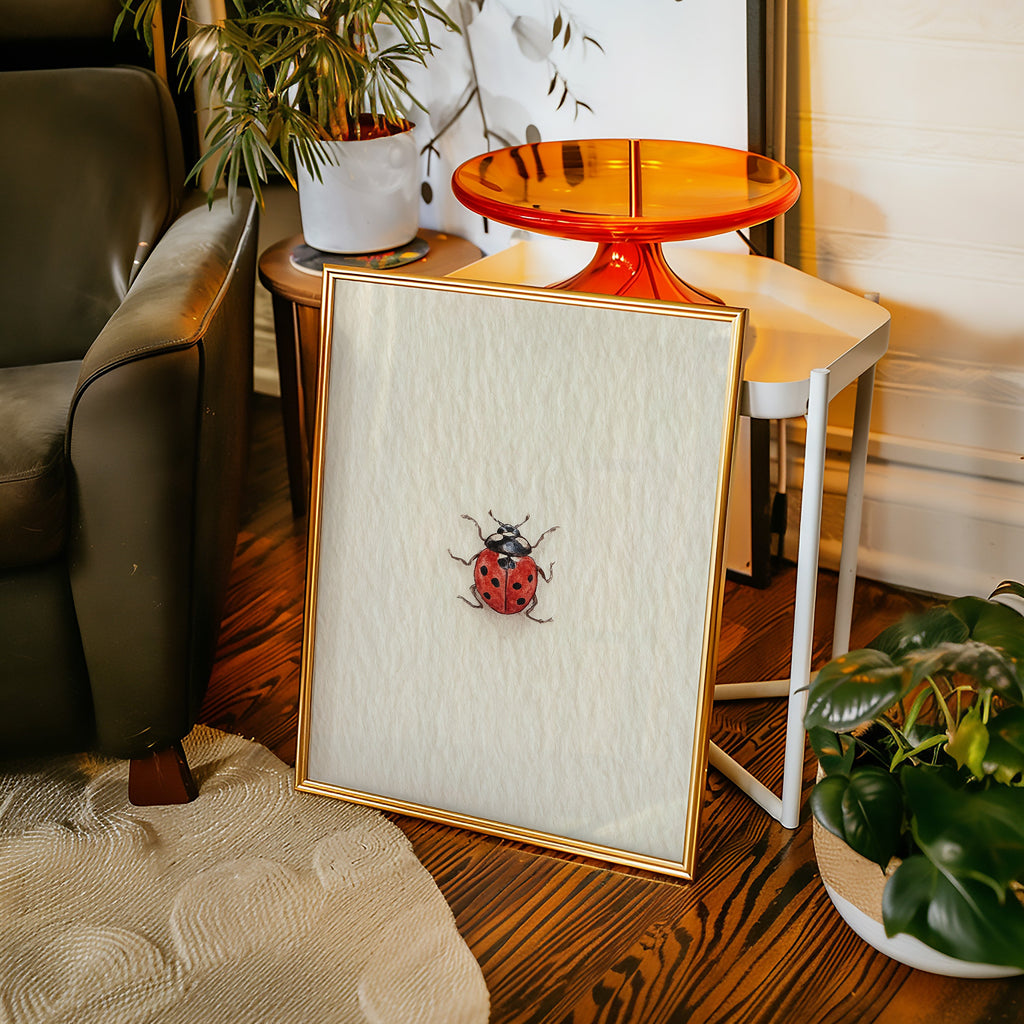 Tiny Ladybug on Paper