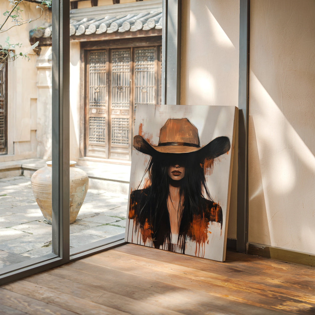 The Silent Outlaw – Western Cowgirl Canvas Art
