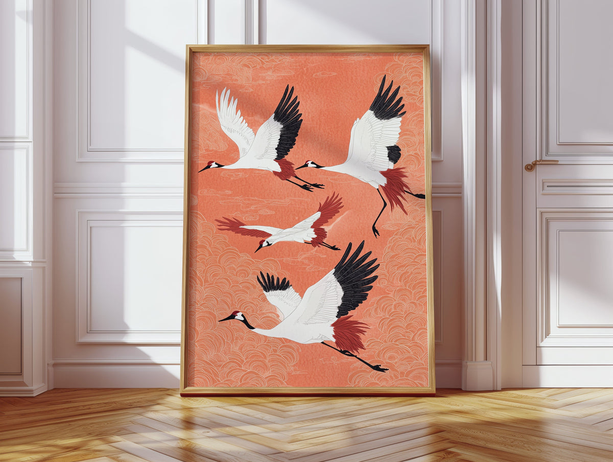 Japanese Crane Wall Art – Elegant Traditional-Inspired Print