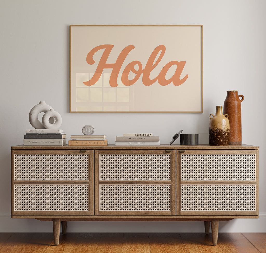Hola Retro Script Wall Art