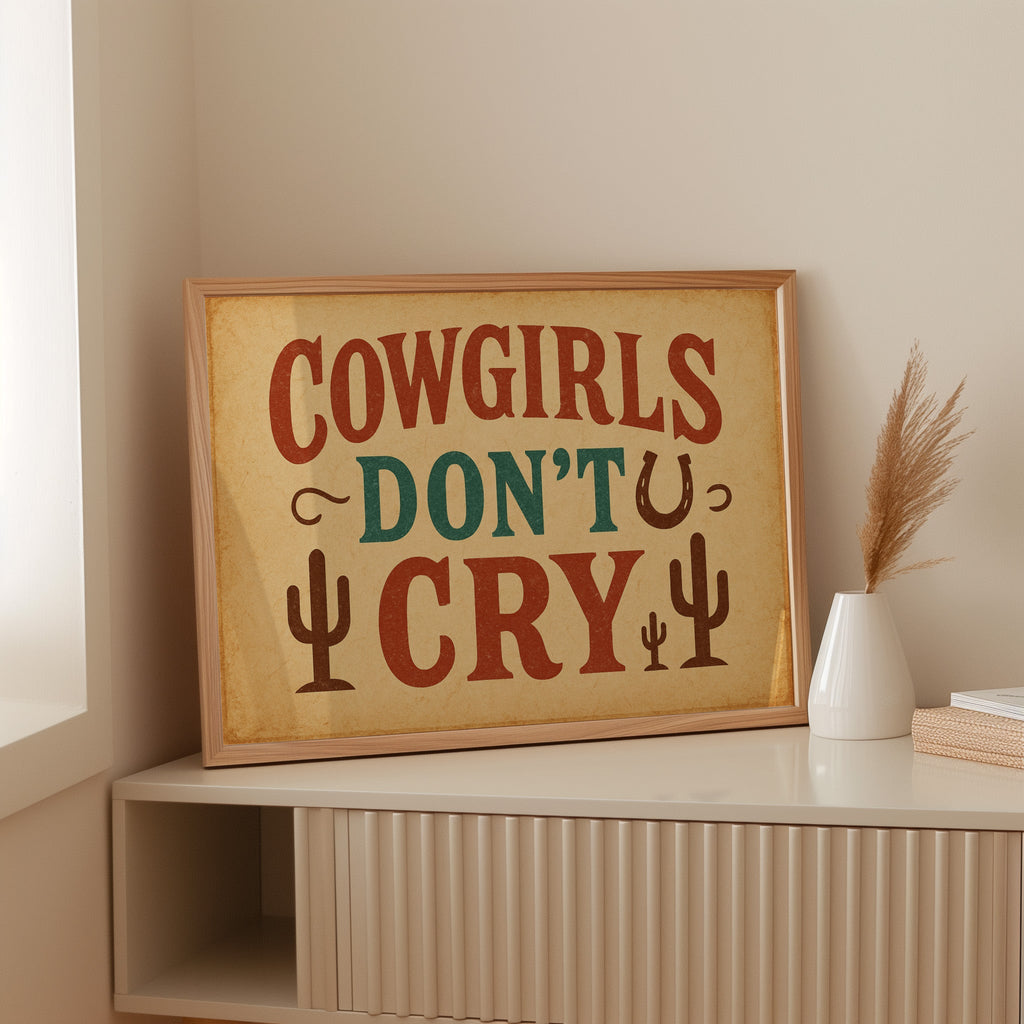 Cowgirls Don’t Cry Western Print