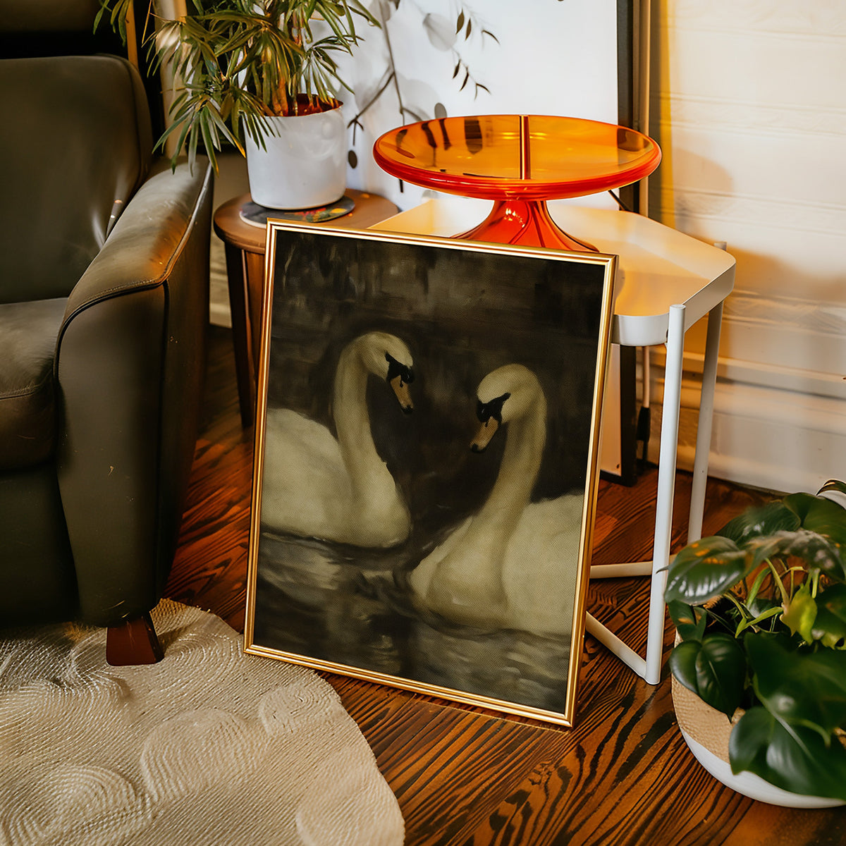 Two Swans in Quiet Reflection