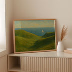 Sailboat Beyond the Green Hills
