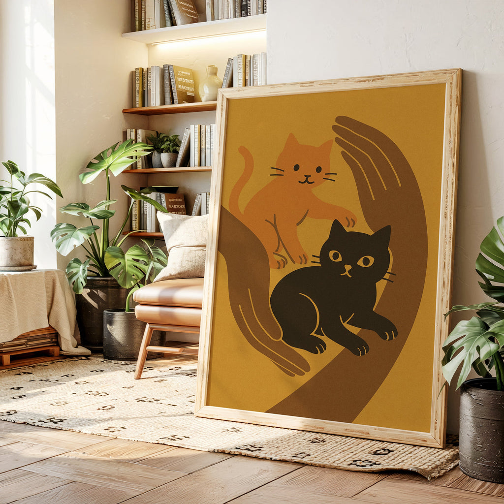 Safe Paws Warm Hearts Cat Print