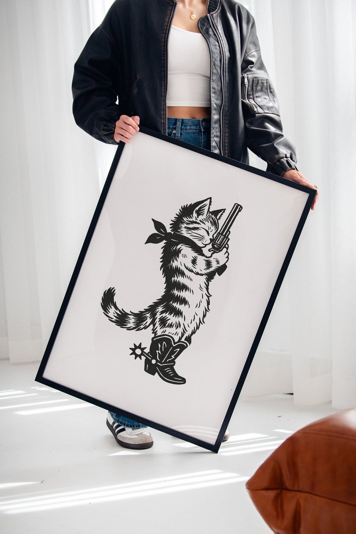 Purrpare for Trouble – Cowboy Cat Sheriff Print