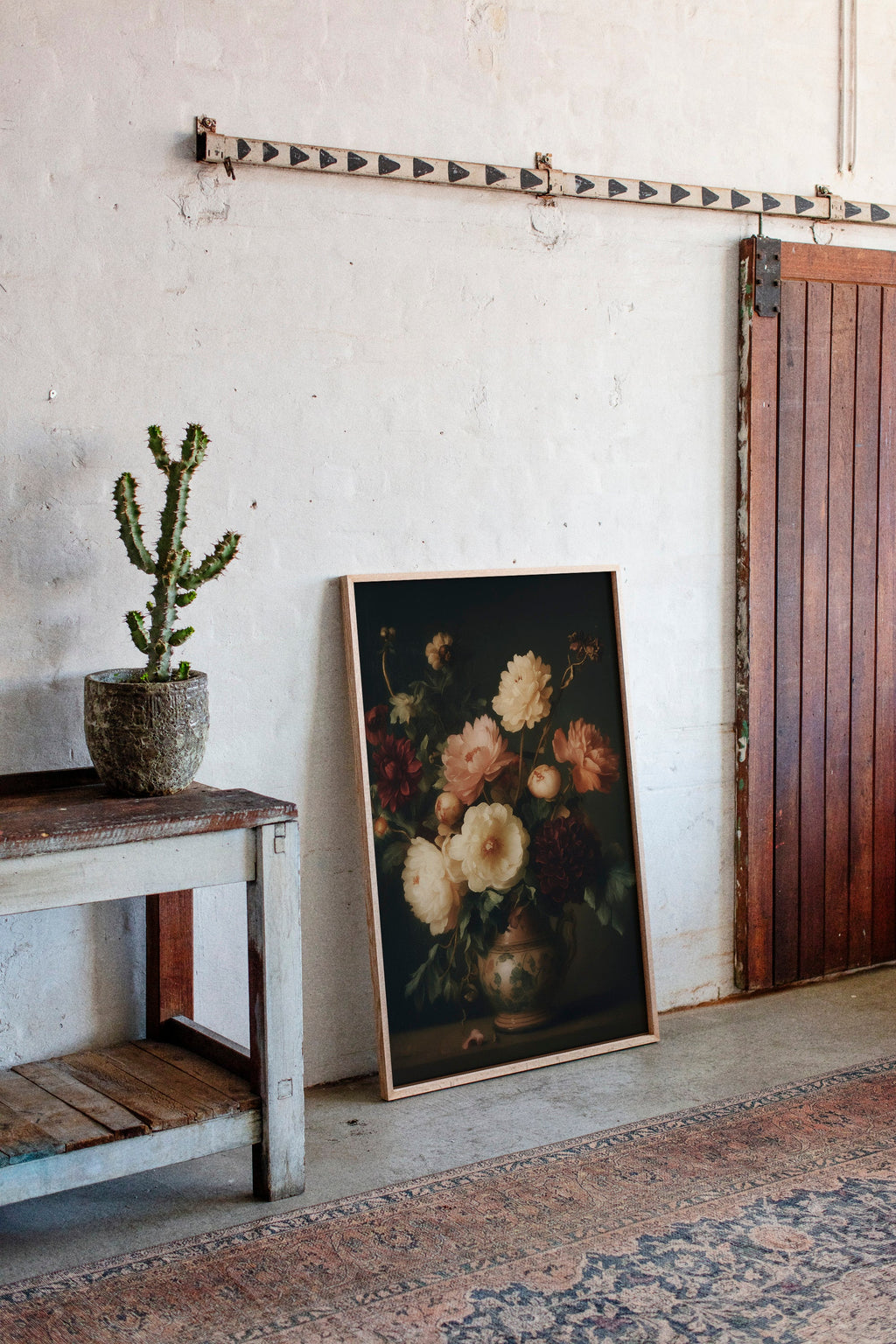 Baroque Peonies in Earthen Vase