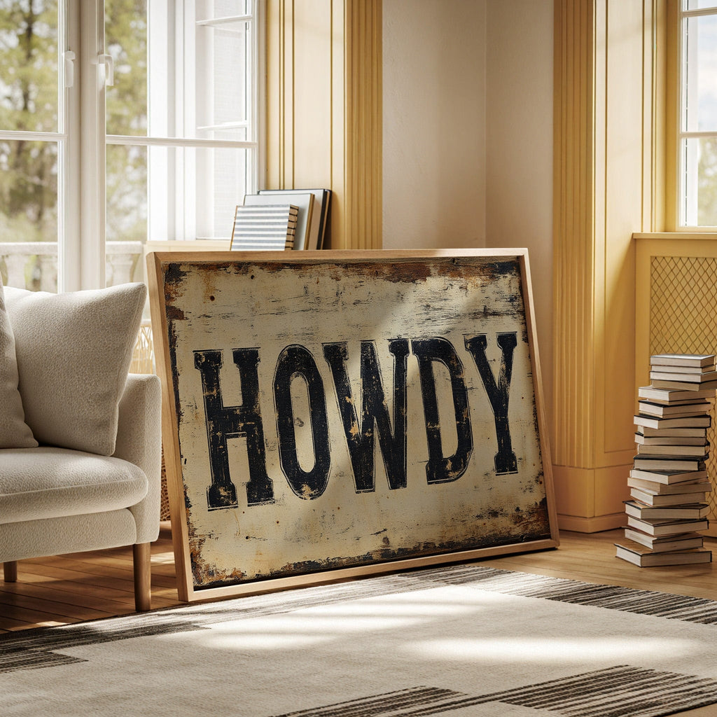 Rustic “Howdy” Western Wall Art