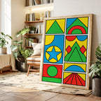 Pop Geometry in Primary Color Panels