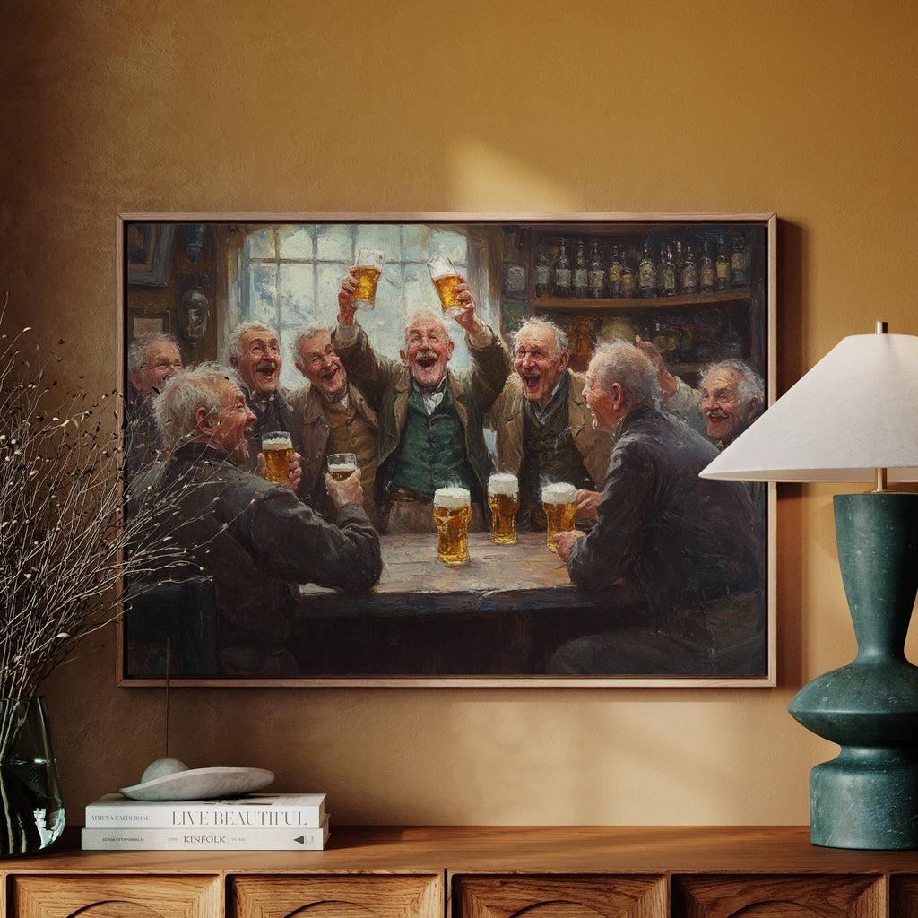 Timeless Camaraderie: Vintage Pub Celebration Canvas Wall Art