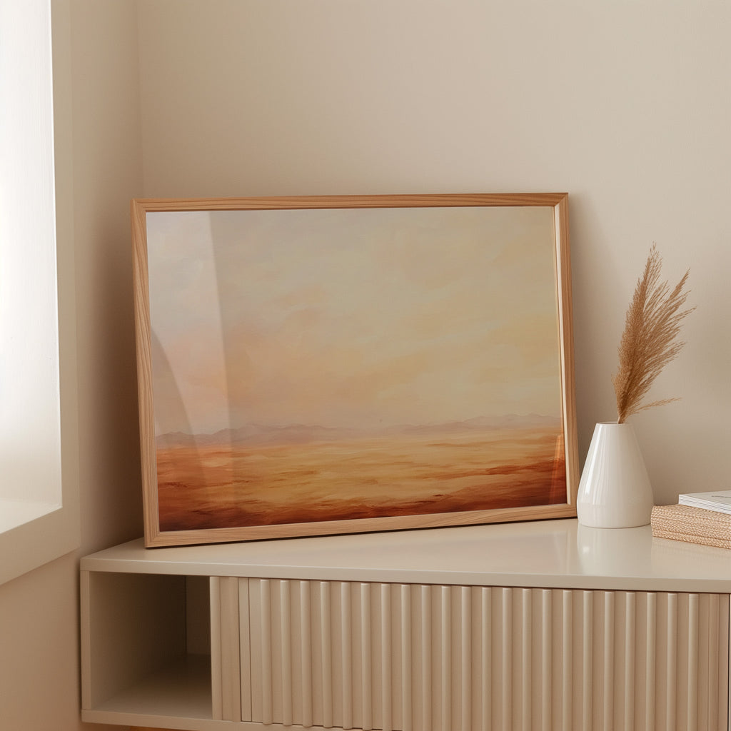 Golden Haze Over Desert Silence
