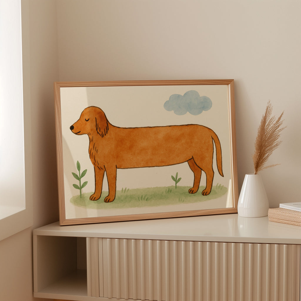 Golden Retriever Under Blue Skies