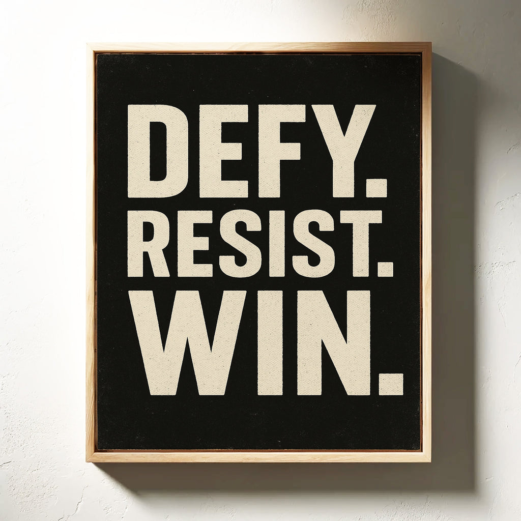 Defy Resist Win Bold Protest Print