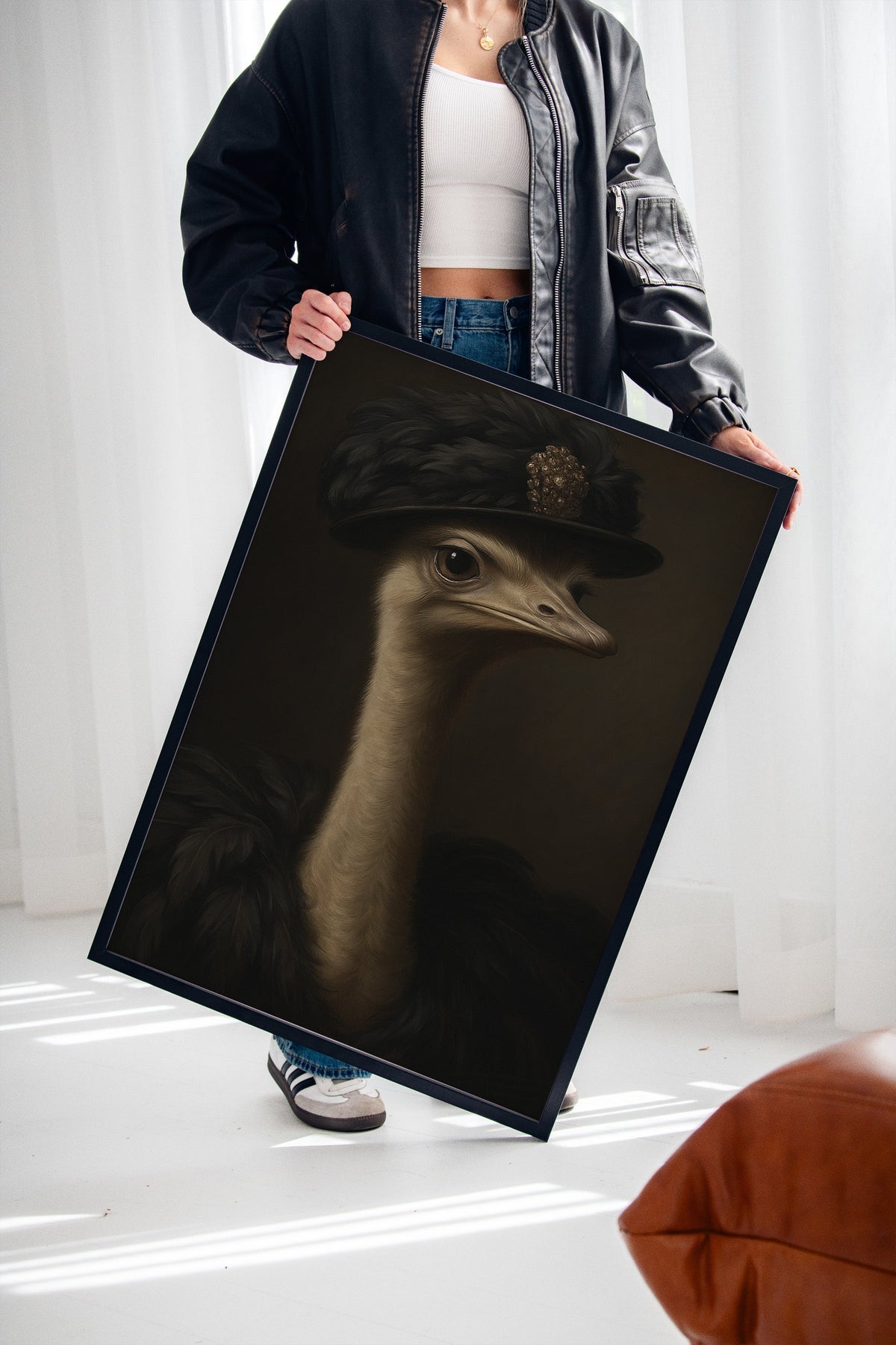 Ostrich in a Feathered Hat