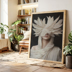 Silent Priestess in Ivory Plumes