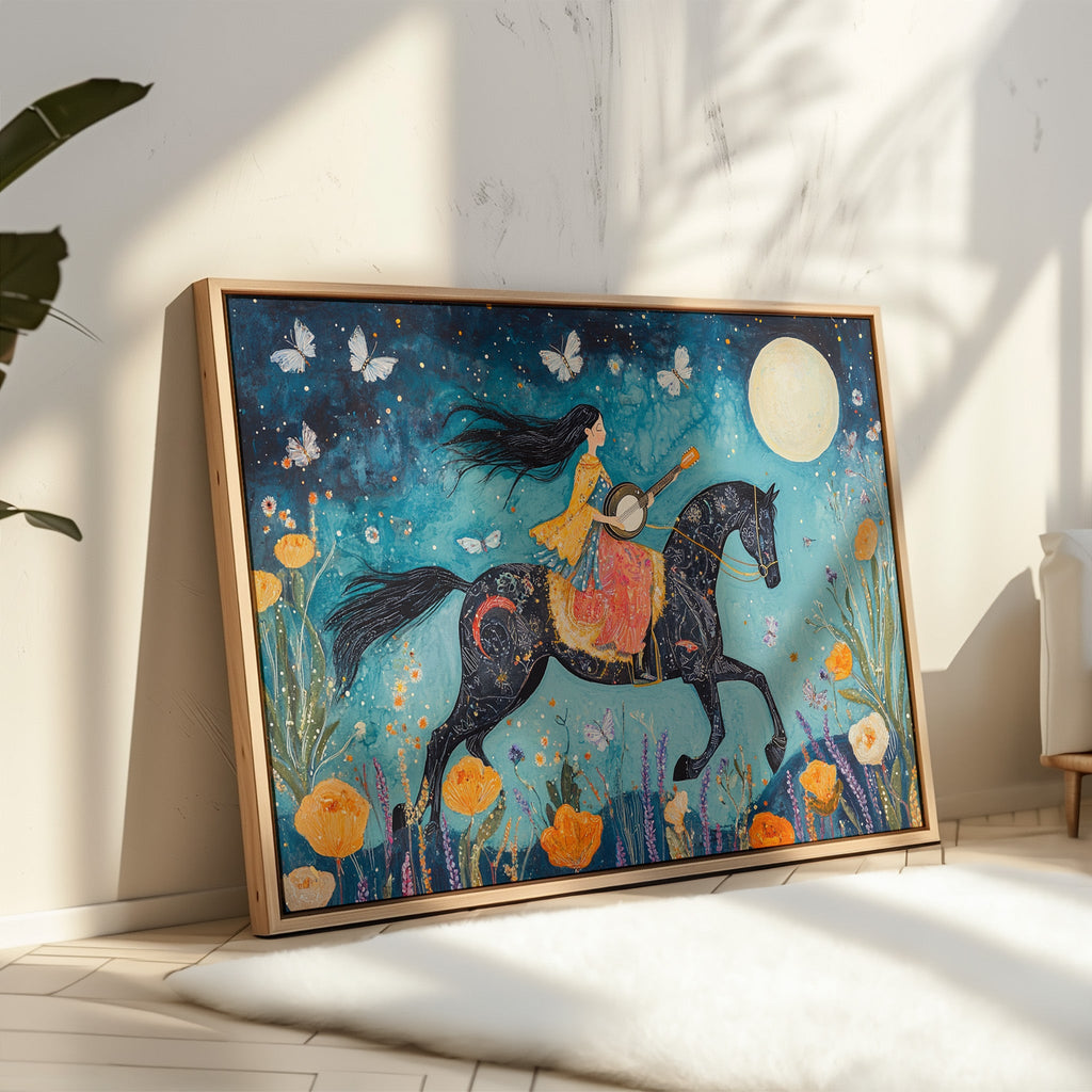Moonlit Melody on Midnight Horseback