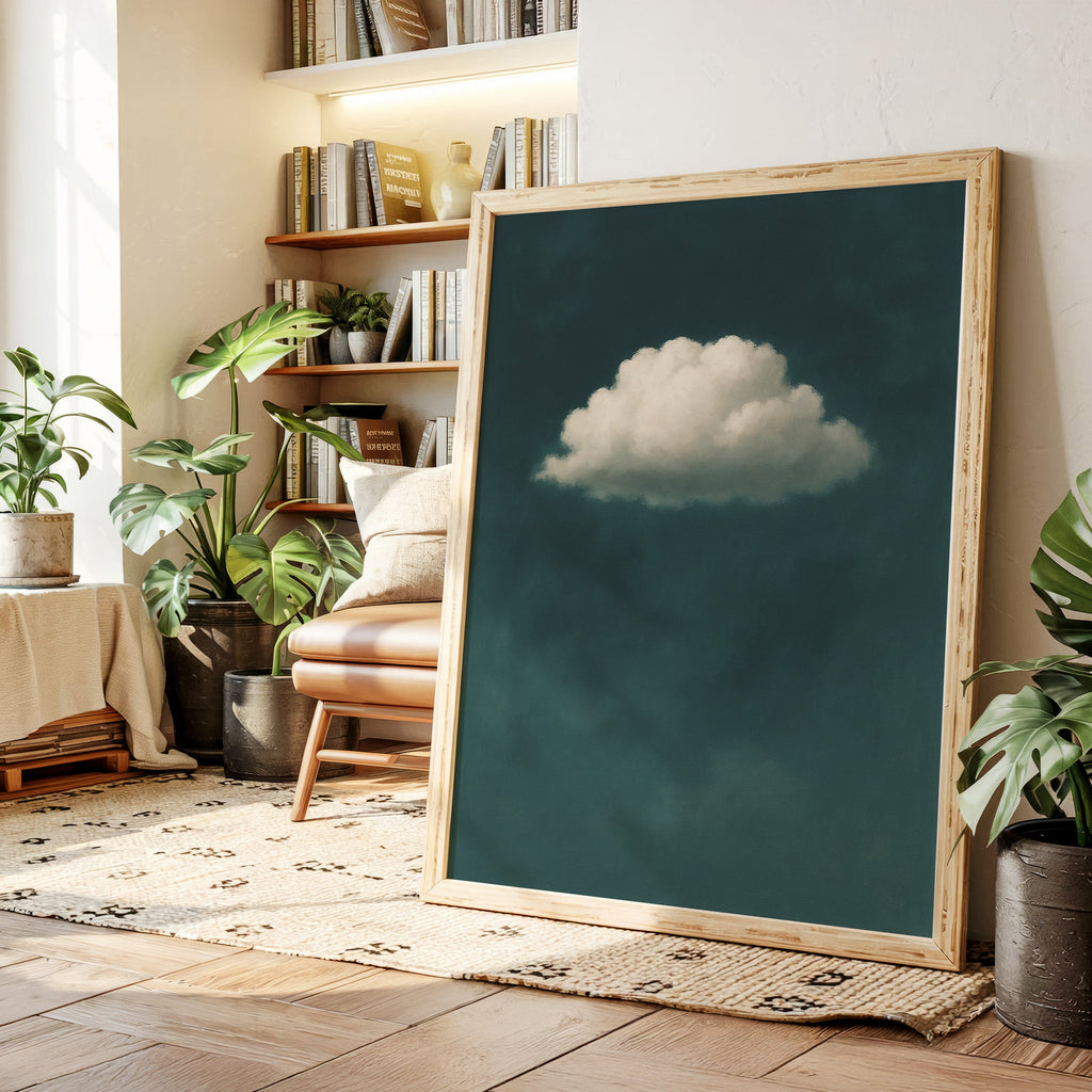 Lonely Cloud in Deep Teal Sky