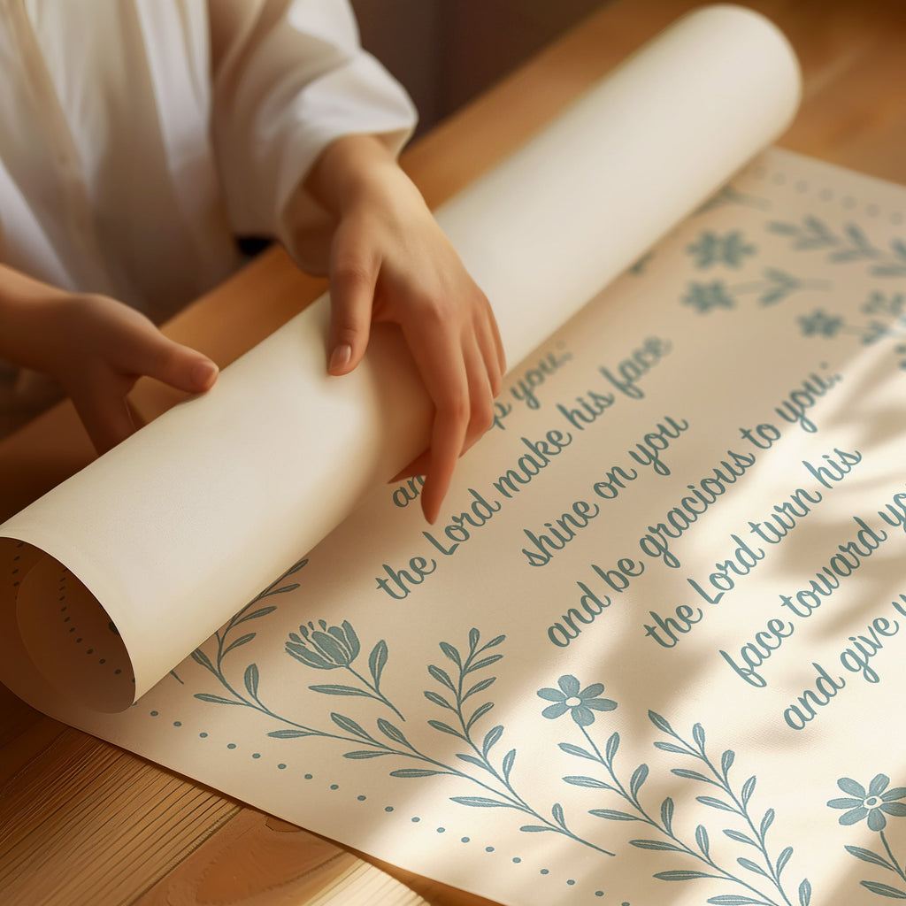 The Lord Bless You Floral Scripture Print