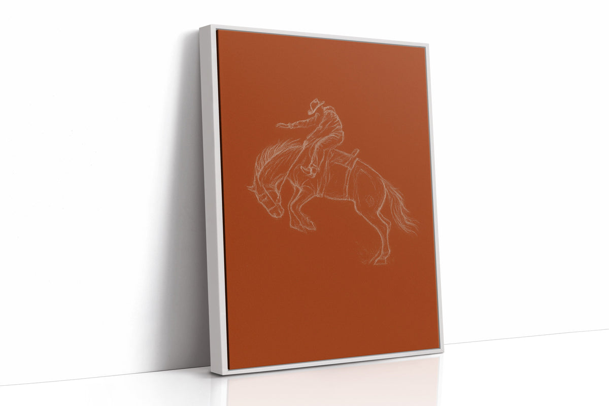 Minimalist Bronco Rider Sketch